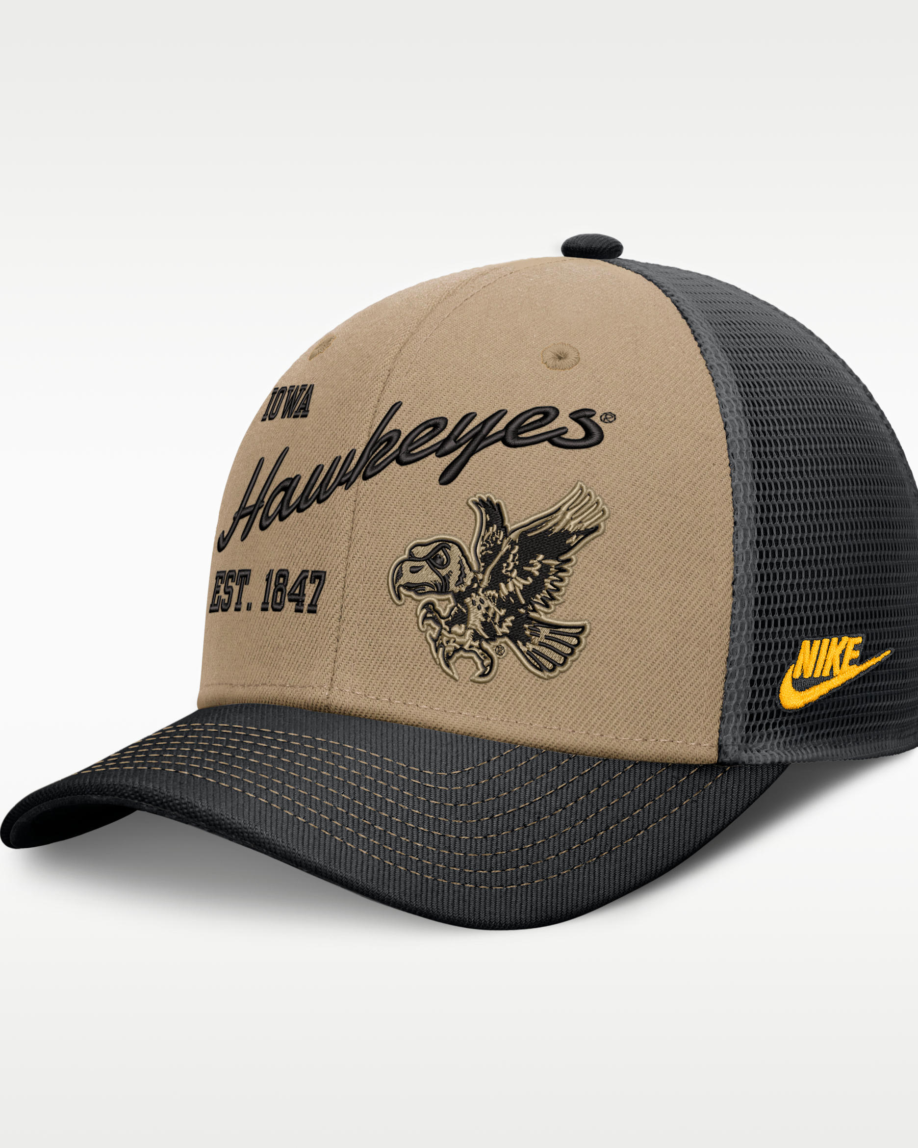 Nike ia アメフト 帽子 NCAA NFL Iowa Legacy Rise Men's Nike Dri-FIT College Trucker Adjustable Hat